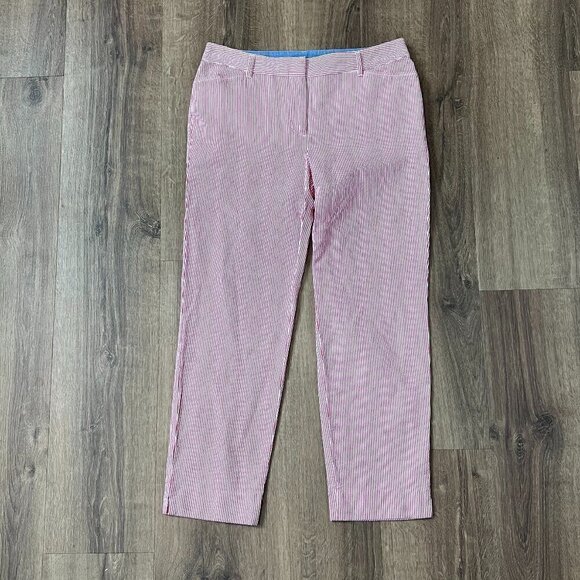 EUC Talbots Perfect Crop Pink Seersucker Sz 2 - Picture 3 of 13